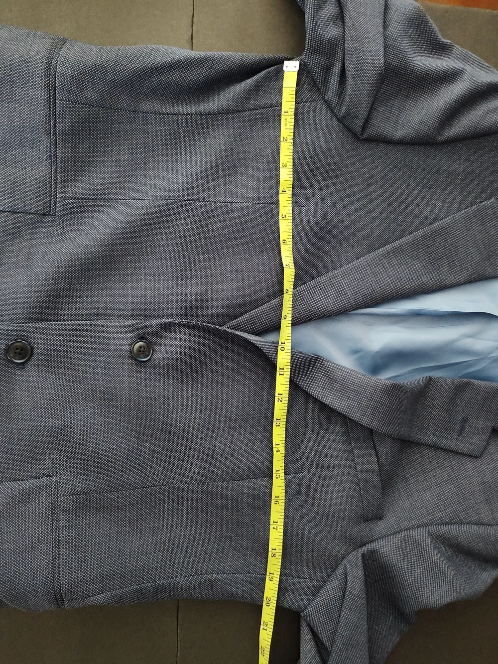Original Penguin Navy Textured Sport Coat with Light Blue Lining Mens Size 44L